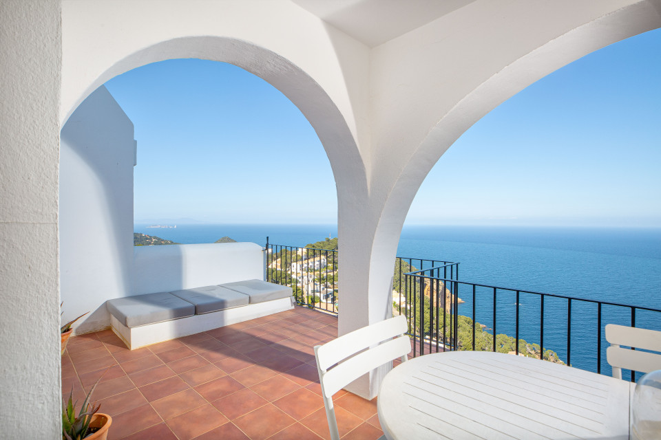 Vistas, teraza, mar, asientos